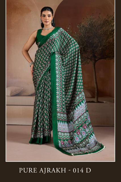  Pure Ajrakh 014 A To F Bulk saree suppliers in India