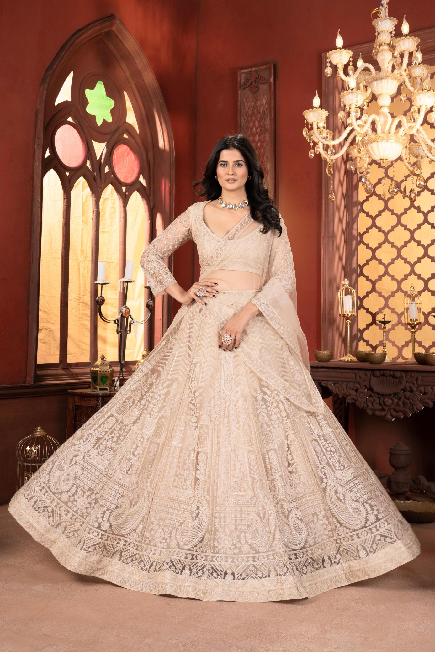 Regal Radiance Net Lehenga choli for wedding in Bangalore