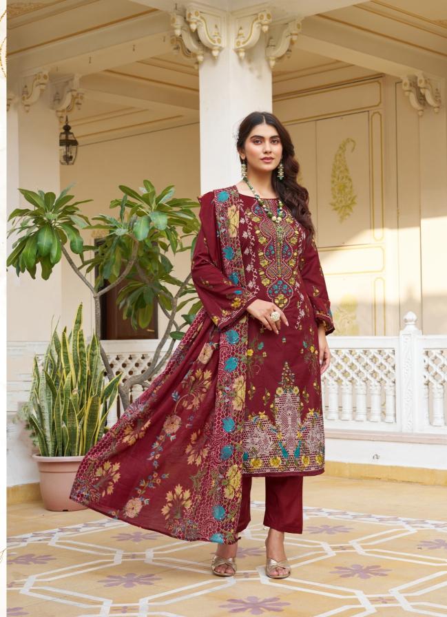 Romani aarzu vol-24 embroidery cotton dress material wholesale price 