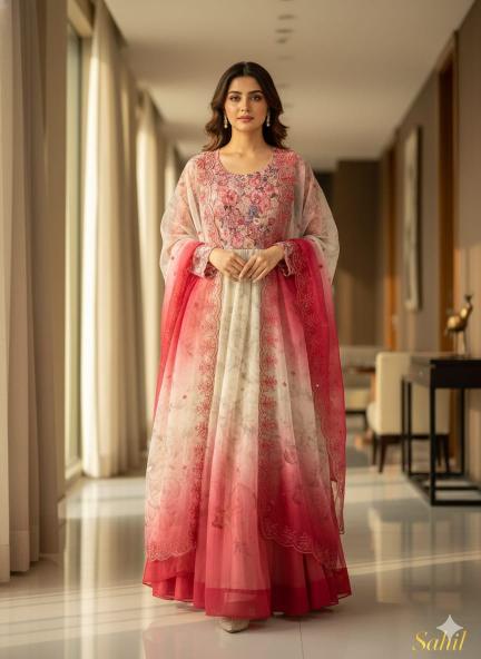 Sahilprints printed gown kurti wholesale in kolkata