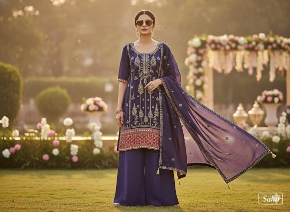 Sahilprints purple readymade pakistani suits wholesaler delhi india 