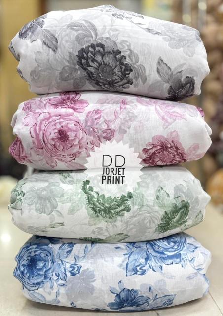 Sajni georgette Block print fabric wholesalers in Surat