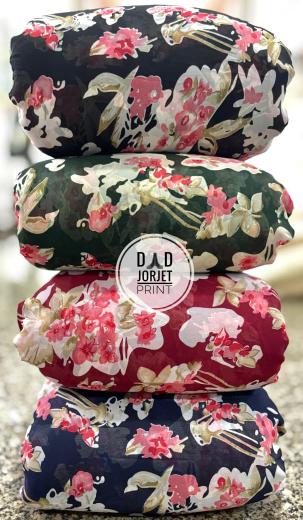 Sajni georgette Surat printed linen fabric suppliers