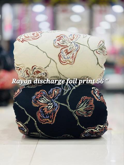 Sajni Reyon discharge foil print fabric Wholesale textile market in Delhi