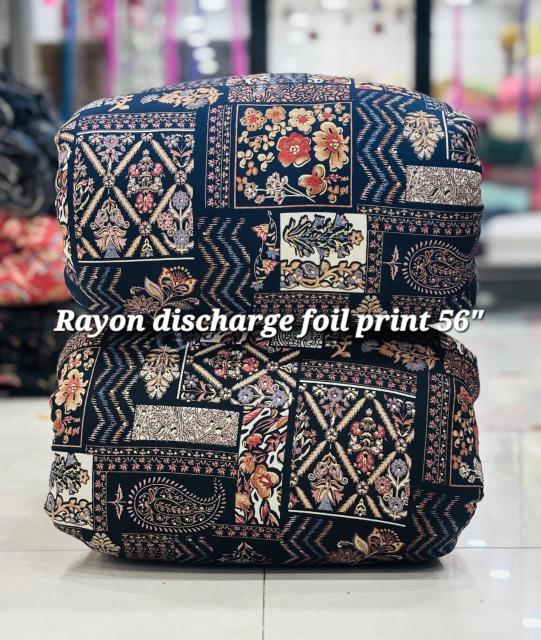 Sajni Reyon discharge foil print Georgette fabric suppliers in Delhi