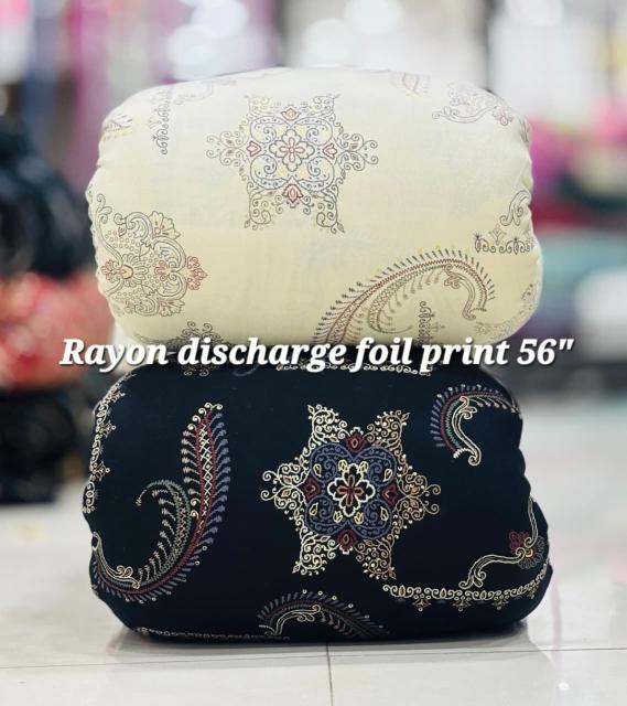 Sajni Reyon discharge foil print Printed fabric manufacturers in Delhi