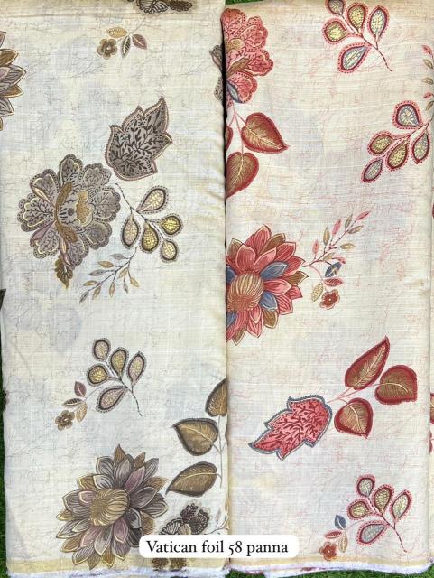 Sajni Vatican foil Printed Saree fabrics supplier in Kolkata