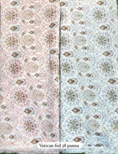 Sajni Vatican foil Screen print fabrics