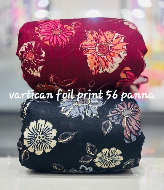 Sajni Vertican foil Printed Polyester fabric suppliers in Ahmedabad