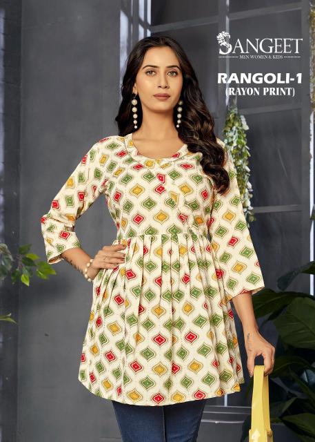 Sangeet rangoli-1 short top kurtis wholesale