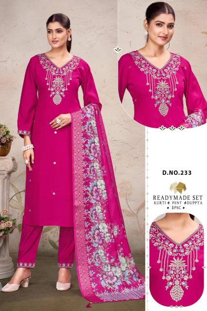 Shivay v neck 3pcs fancy kurtis wholesale in kolkata