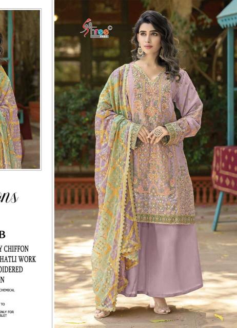 Shree fabs chiffons d.no K-5520 wholesale dealers of pakistani suits in india
