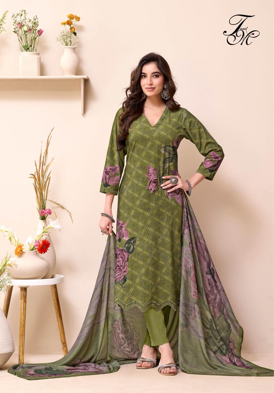 T&M rosemary printed wholesale designer dress material in hyderabad