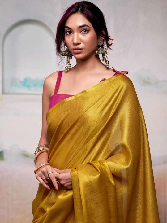 Tissue silk by astita fancy designer tissue silk fabric saree wholesale with latkan 