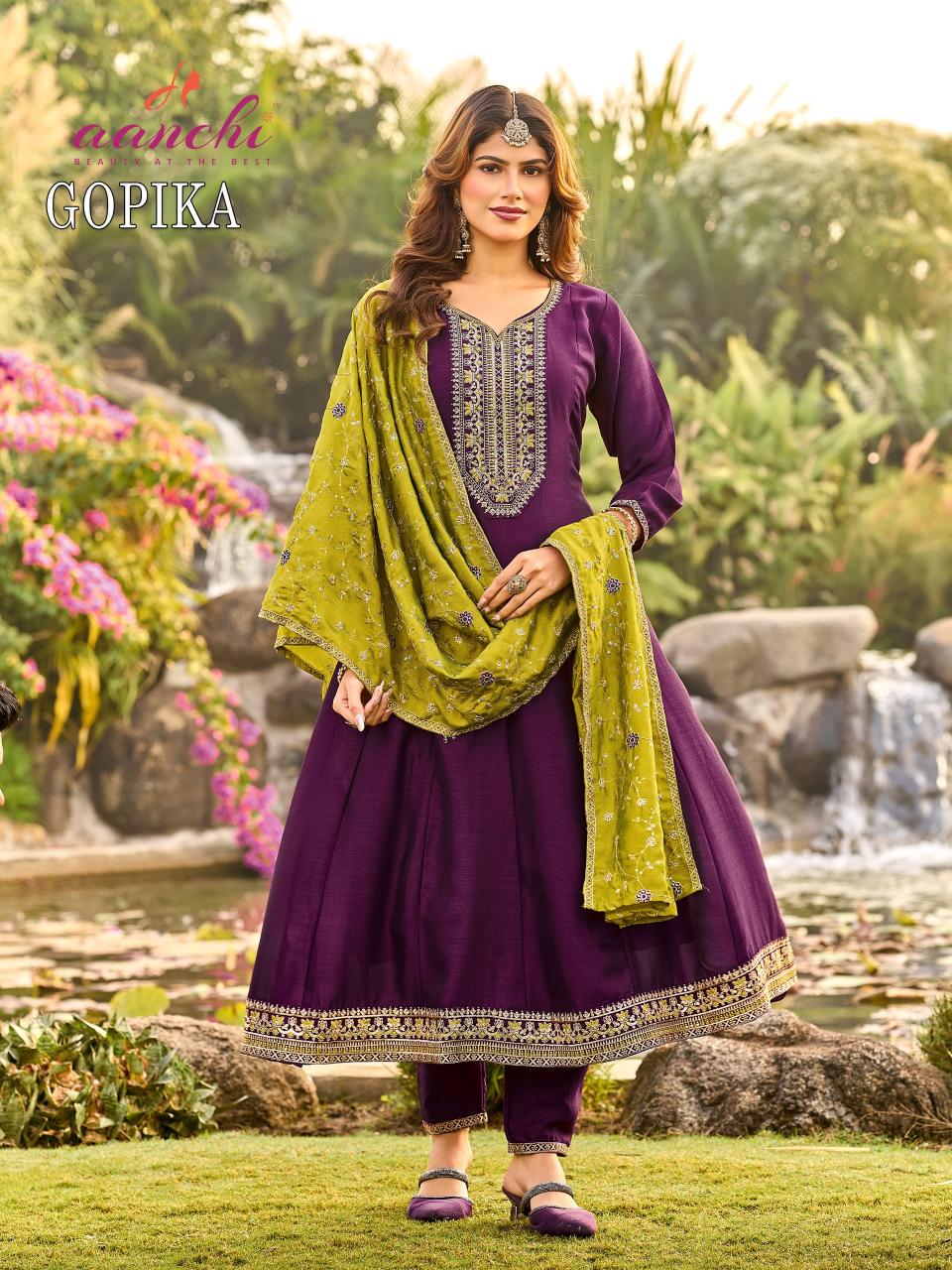 Aanchi gopika anarkali kurti wholesaler in lucknow 