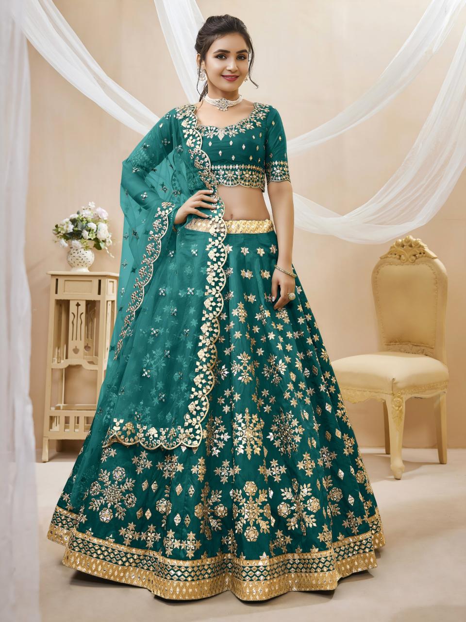 Angelic Silk Green Lehengha choli retailers in Pune