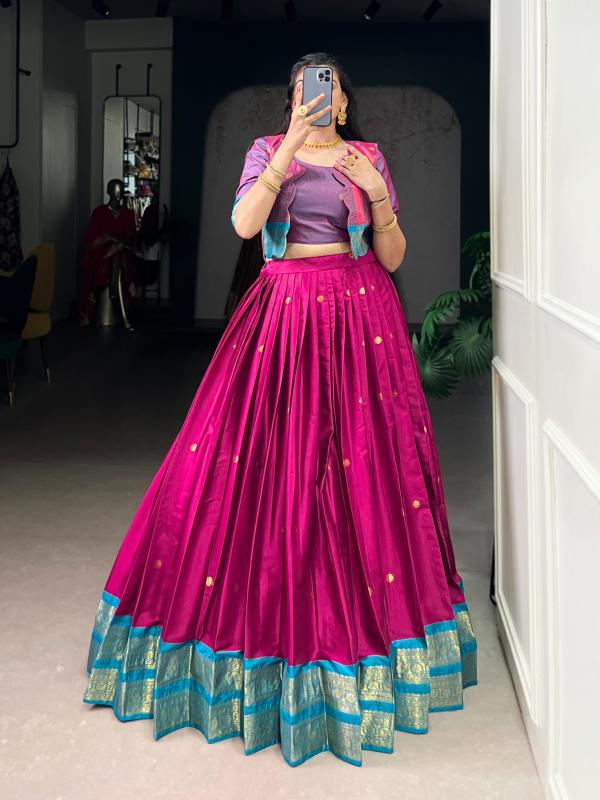 ANUSHNA Poly Cotton PNK Surat lehenga choli market prices