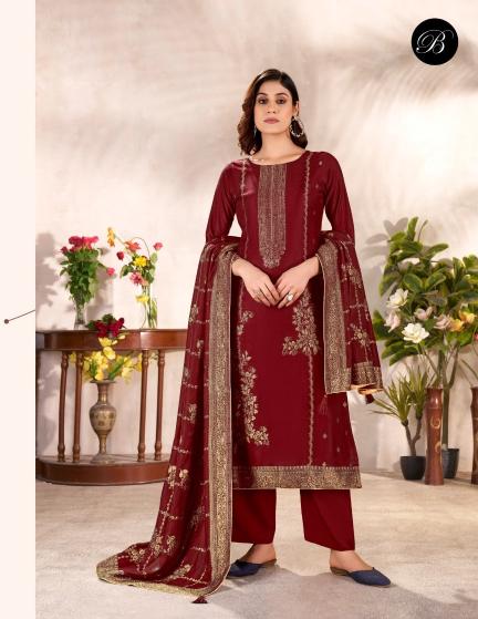 Belliza designer studio motif pakistani dress materials at wholesale price