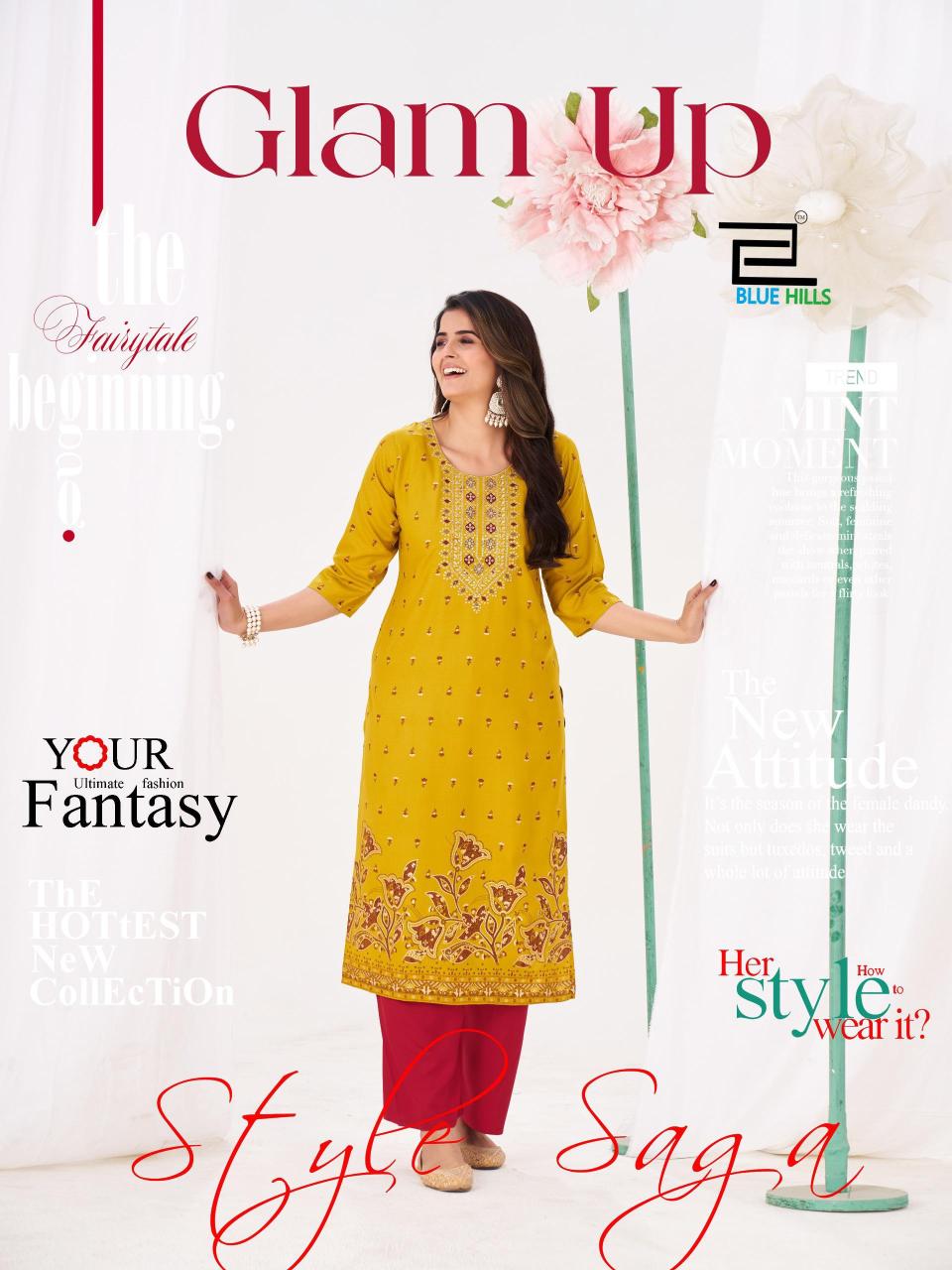 Blue hills glam up kurti wholesaler kanpur and lucknow 