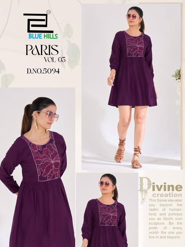 Blue hills paris vol 3 rayon kurti wholesaler in bhuleshwar
