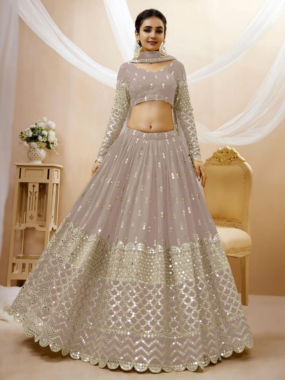 Expression vol 1 Georgette Gray Lehenga choli for resellers in Bangalore