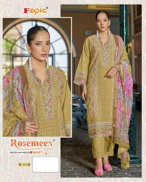 Fepic rosemeen c- 2016 pakistani dress material wholesale