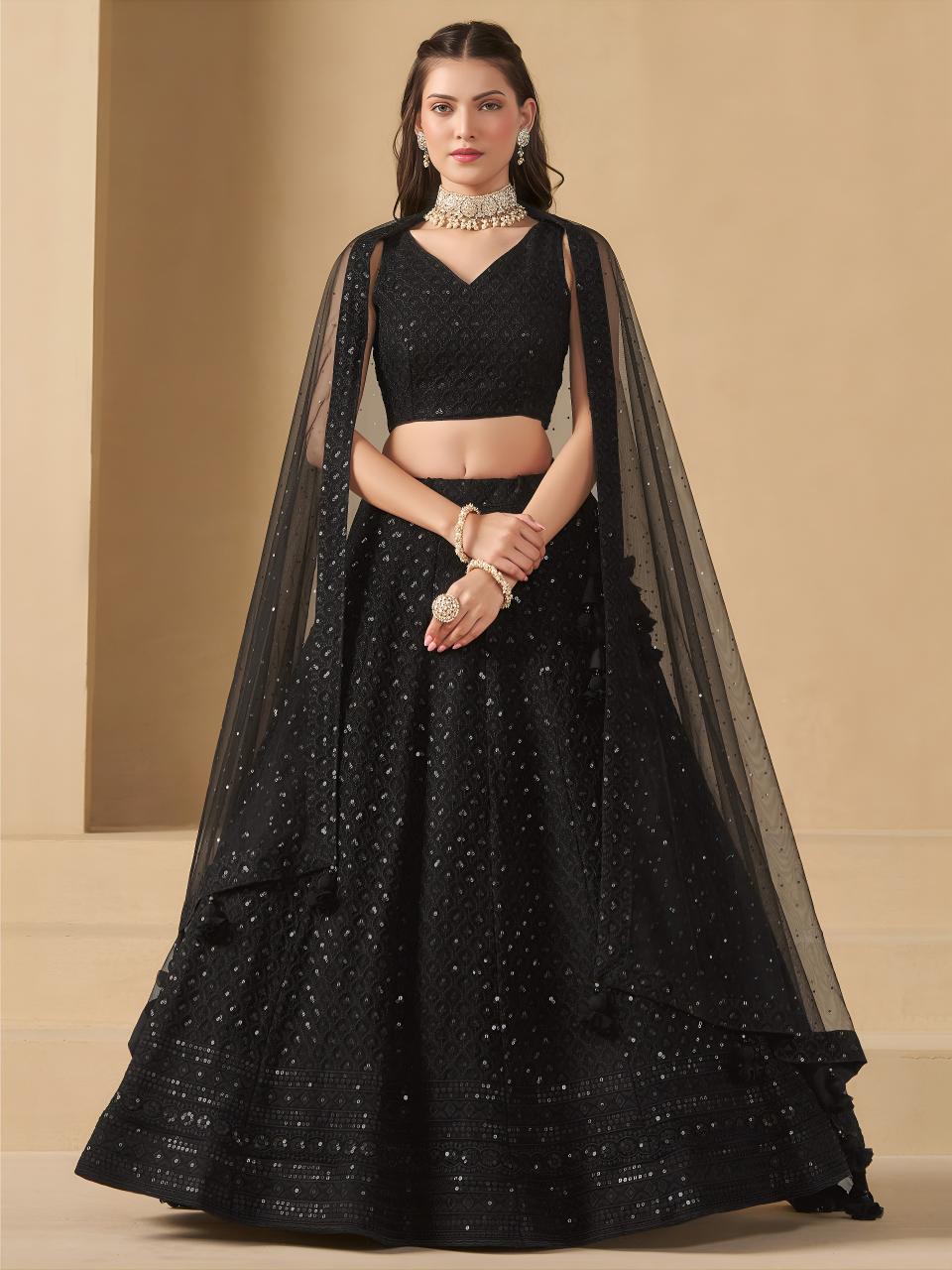 Florance vol 1 Georgette Black Plus size lehenga choli in Bangalore