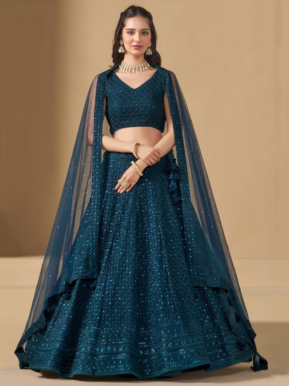 Florance vol 1 Georgette Blue Customized lehenga choli in Bangalore