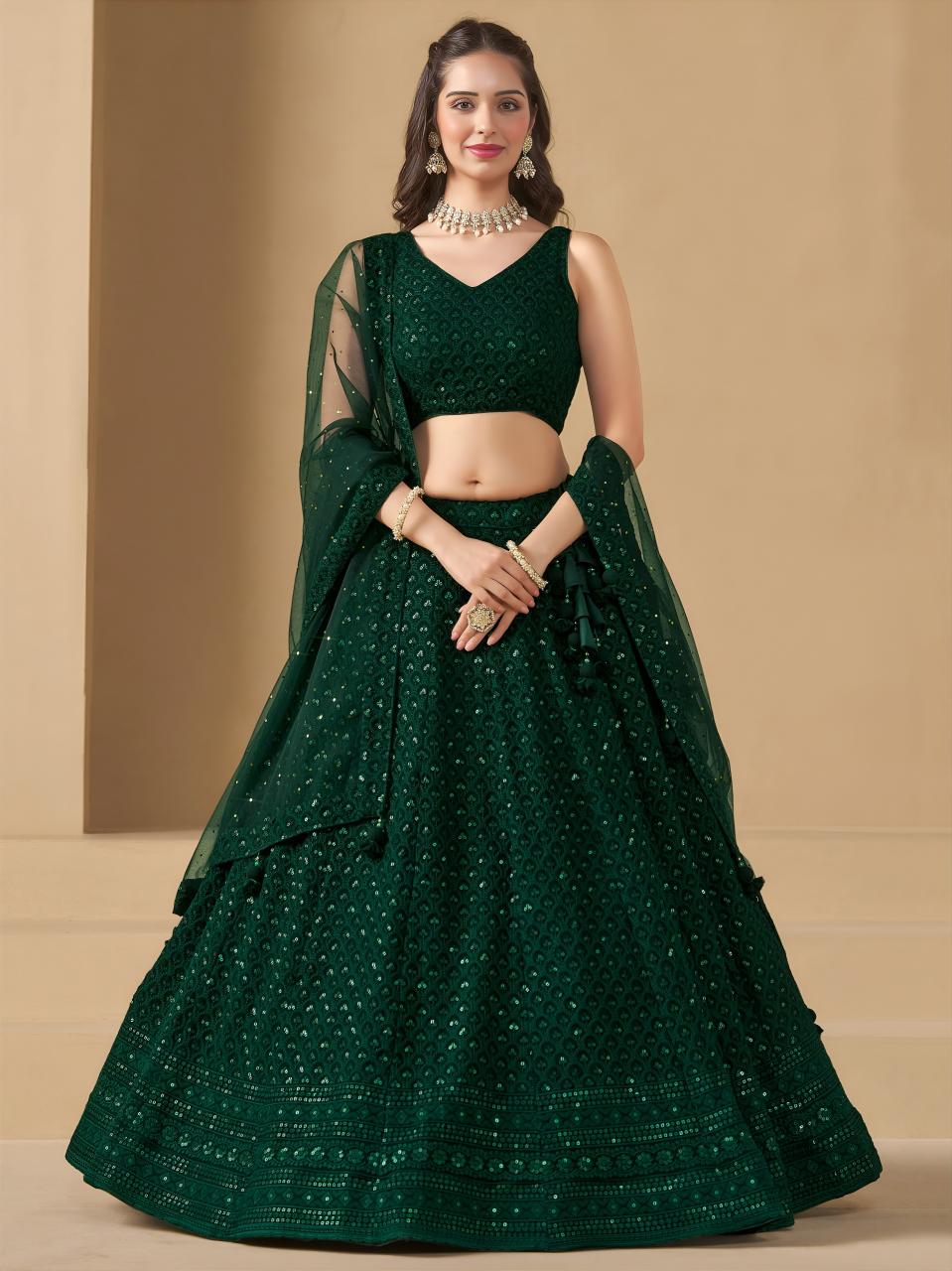 Florance vol 1 Georgette Green Printed lehenga choli in Bangalore