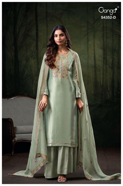 Ganga chayana 4352 wholesaler ladies dress material in indore