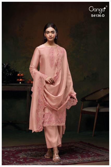 Ganga iniya 4136 dress material wholesalers india