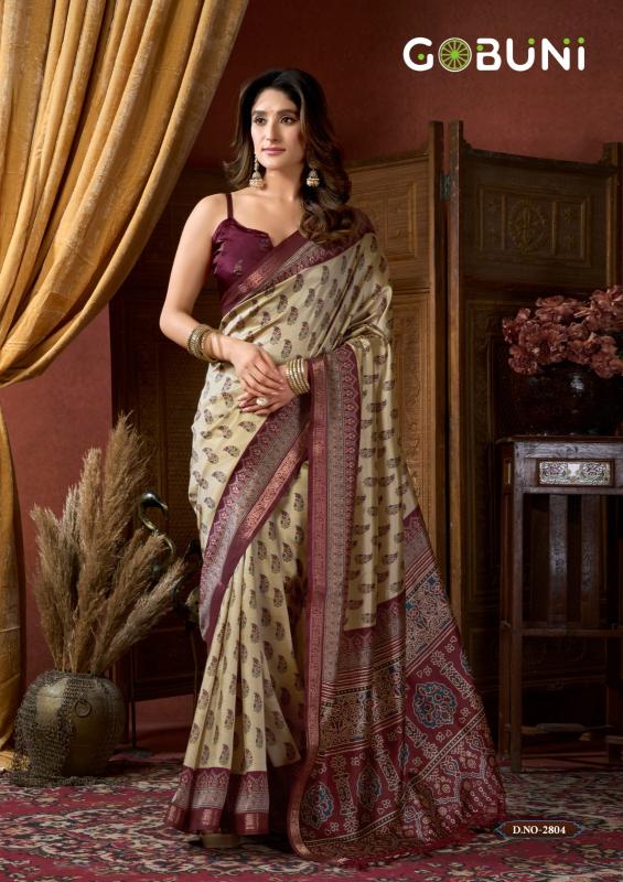 Gobuni samaira ajrak printed surat new saree collection 