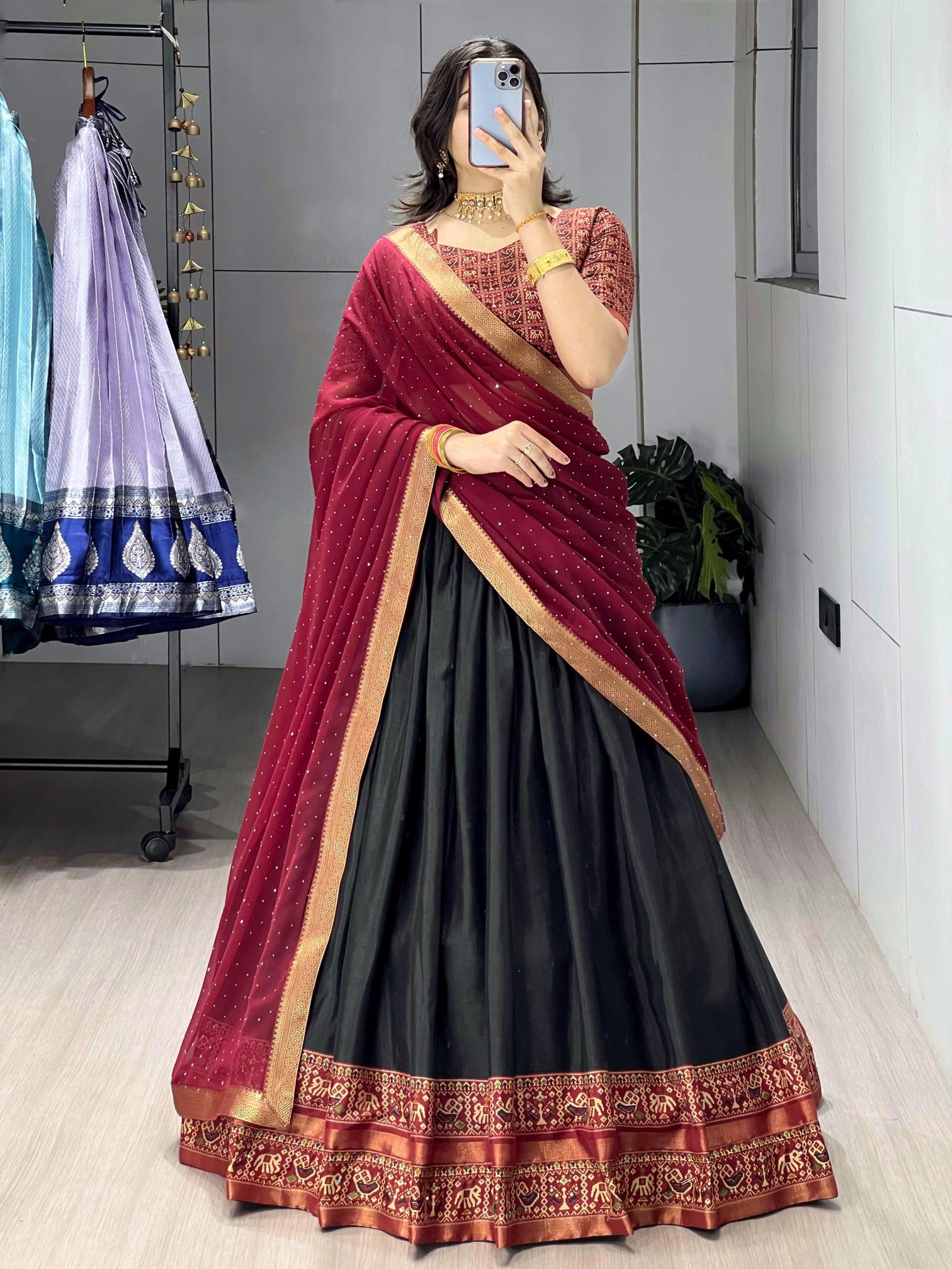 GRTN 8225 RKBLK Cotton Latest lehenga choli designs wholesale