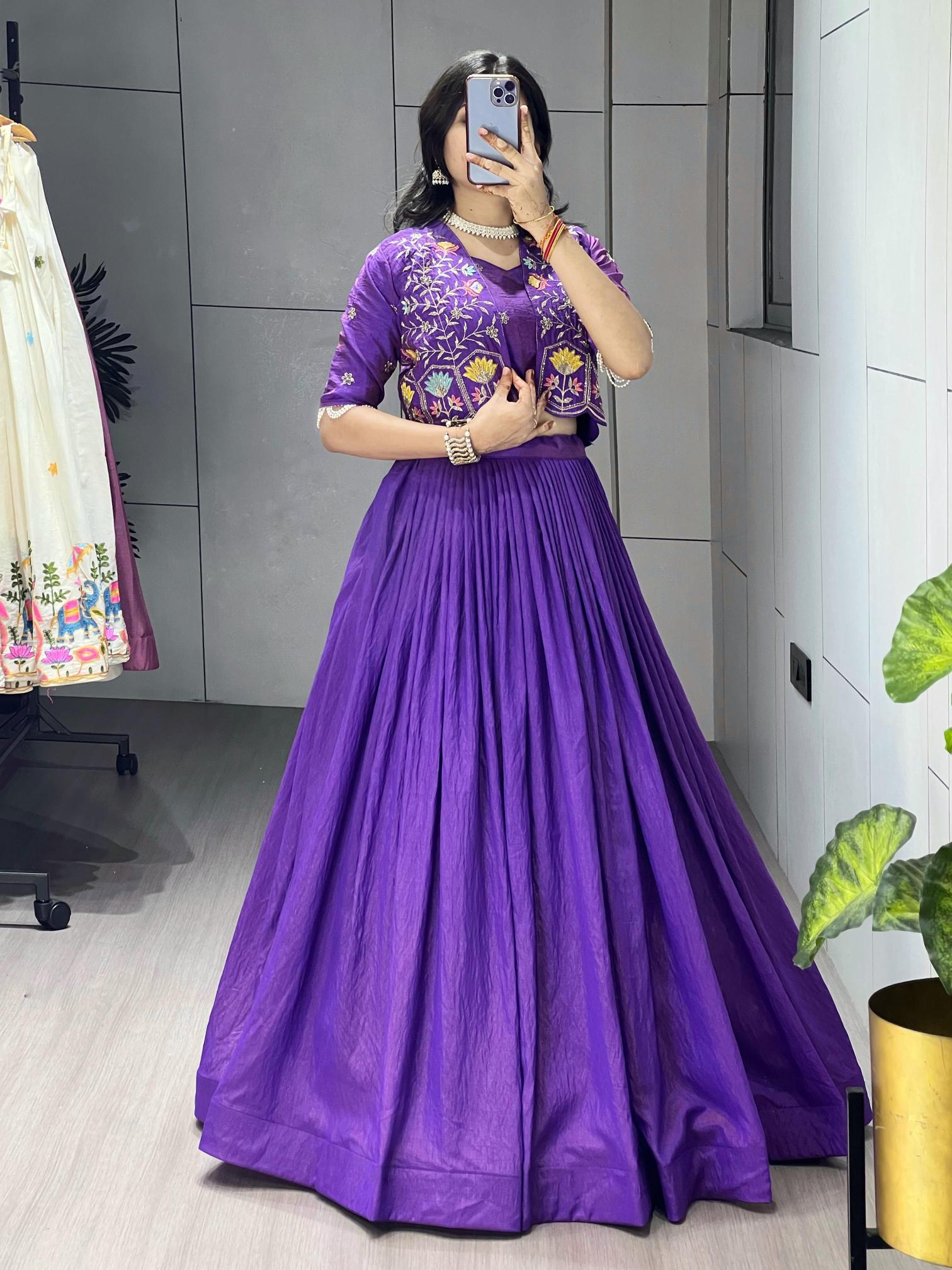 GRTN 8228 PRPL Vichitra Latest lehenga choli designs