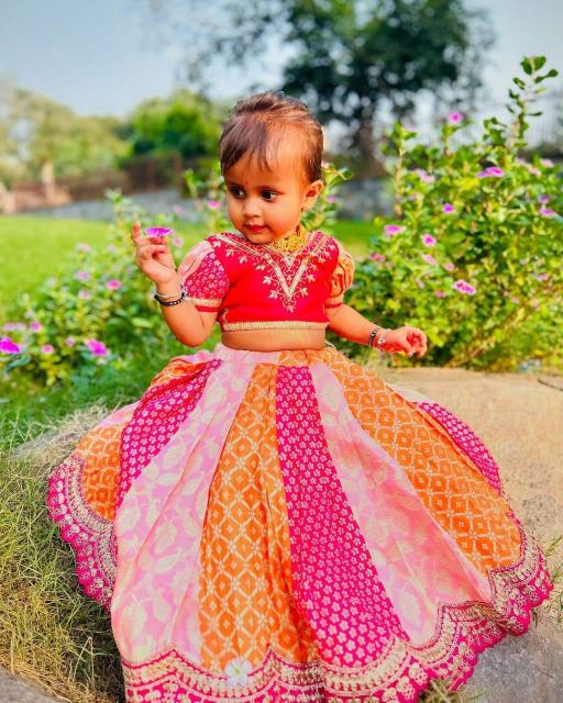 Handwoven perfection multi-color Ethnic wear for children in Bangalore