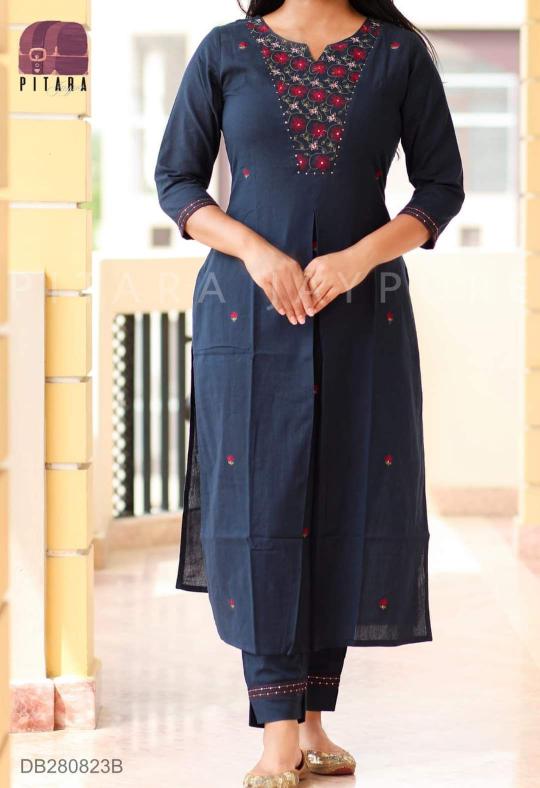Jaipuri navi blue kurties wholesaler in surat 