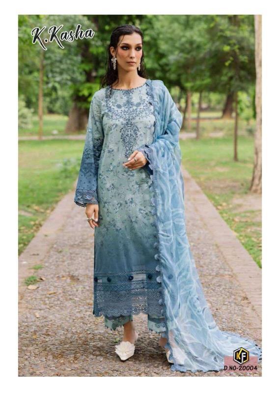 Keval fab K kasha vol- 20 pakistani lawn suits wholesale in surat