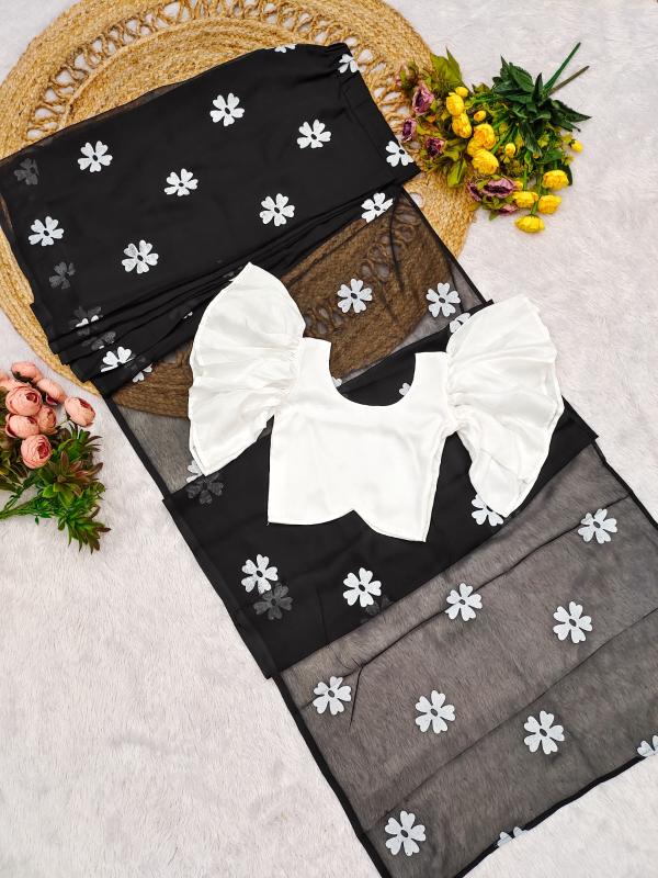 KSPT-012 Ready-to-wear Foux sarees Black Childrens clothing wholesale distributors