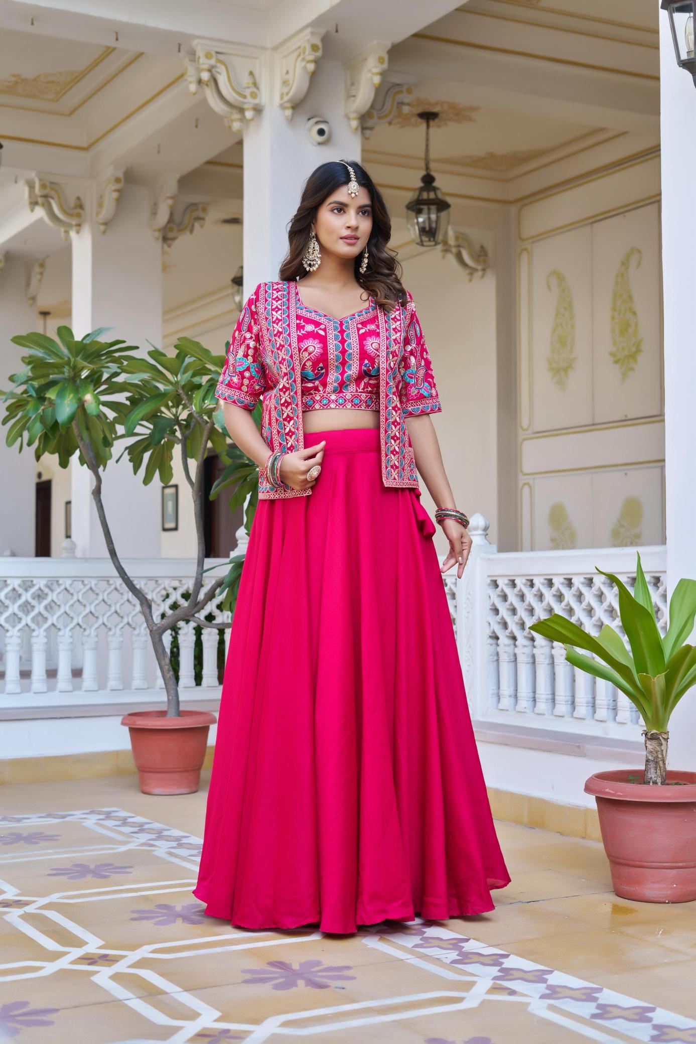 Launching New Festival Ram-142 Vichitra Red Bollywood style lehenga choli wholesale in Pune