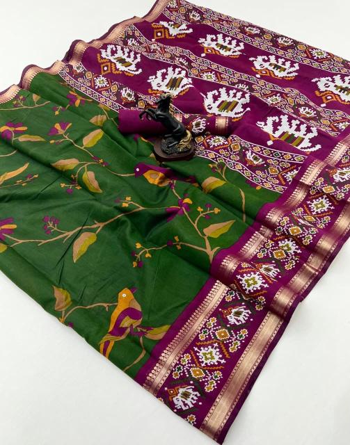 Malhar bomkai-ikkat inspired silk patola online wholesale sarees