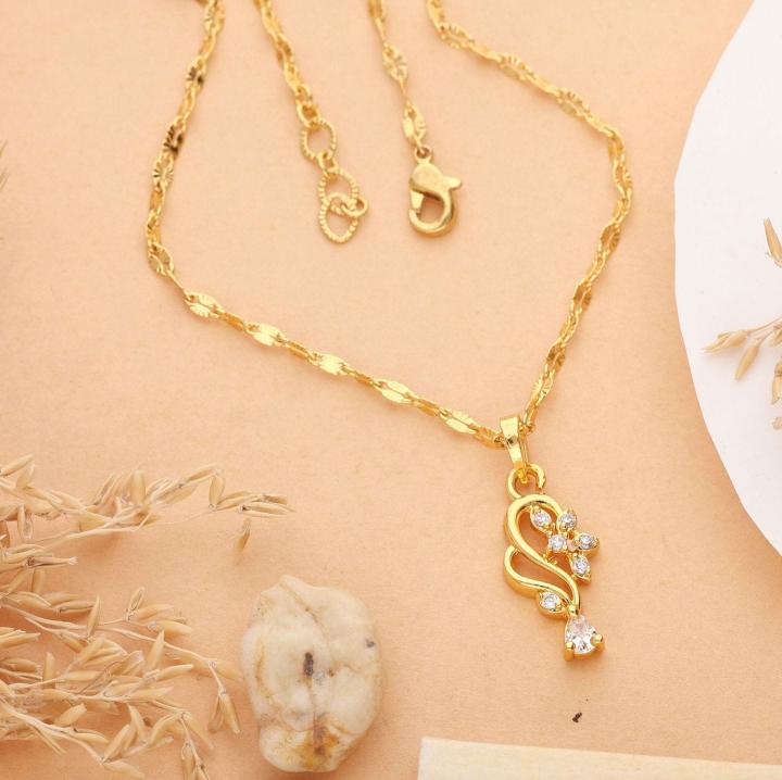 Micro gold polish chain pendant 681 Imitation jewelry wholesale market Mumbai