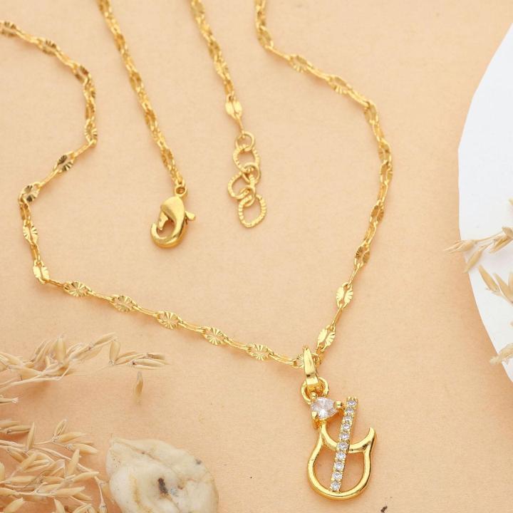 Micro gold polish chain pendant 685 Artificial jewelry suppliers in Mumbai