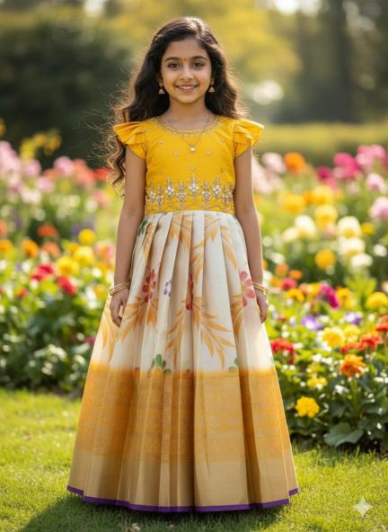 NEW LAUNCIN crape Kids gown Wholesale ethnic clothing India