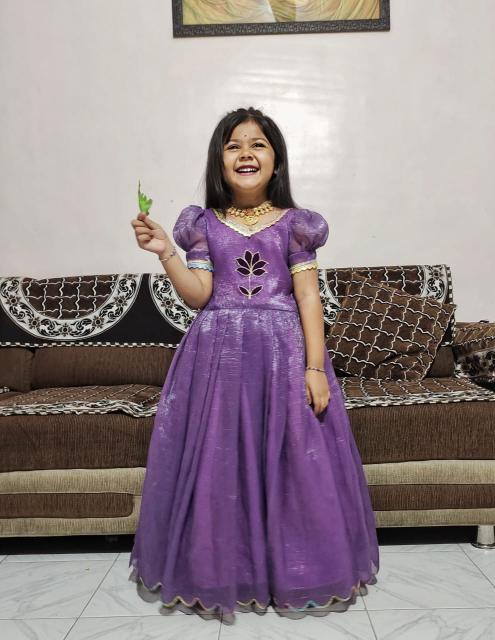 NEW LAUNCING KIDS GOWN silk wine Kids wear stockists in Surat