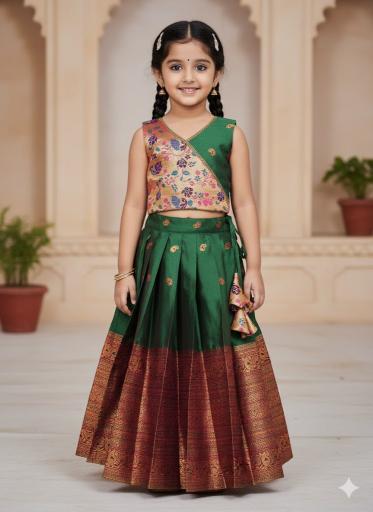 NEW LAUNCING  PAITHANI KIDS LEHENGA CHOLI kanjivaram silk Wholesale anarkali suits for ladies