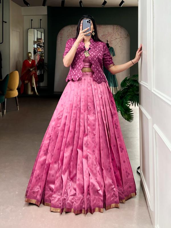 NNK 1110 Jacquard Silk Co-ord Se LPI Surat Wholesale Heavy Work Lehenga Choli