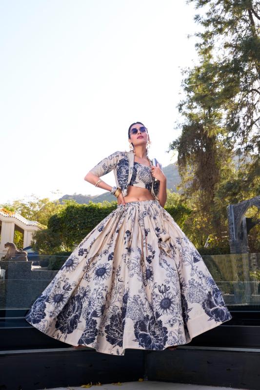 NNK 1129 Tasar Silk CRM Wholesale lehenga choli showrooms in Bangalore