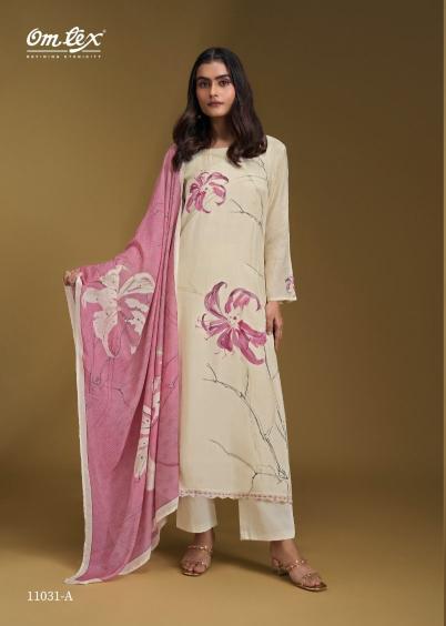 Omtex nalini white patiala dress material wholesale