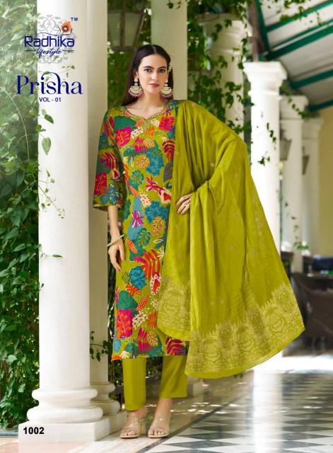 Radhika lifestyle prisha vol 1 kurti leggings wholesale market in kolkata