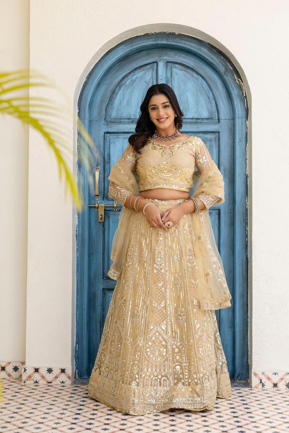 Royal elegance ON 5164 Butterfly Net White Traditional lehenga choli wholesale suppliers in Hyderabad